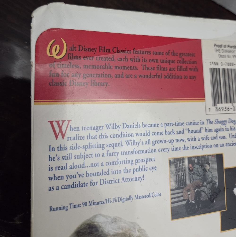 Walt Disney The Shaggy D.A. VHS Vintage - Picture 4 of 7